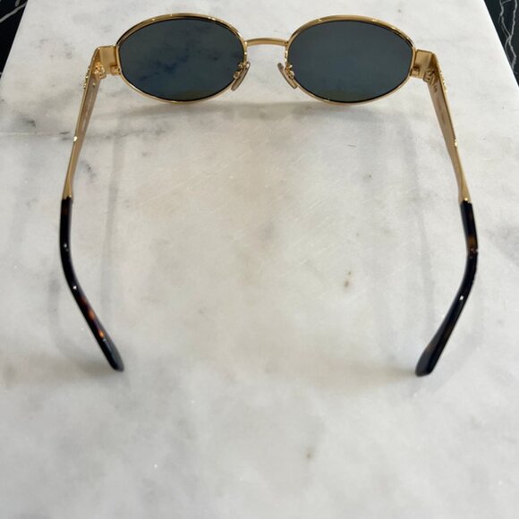 Lunette de Soleil Celine Triomphe Métal 01 Doré Vert - Picture 3 of 4